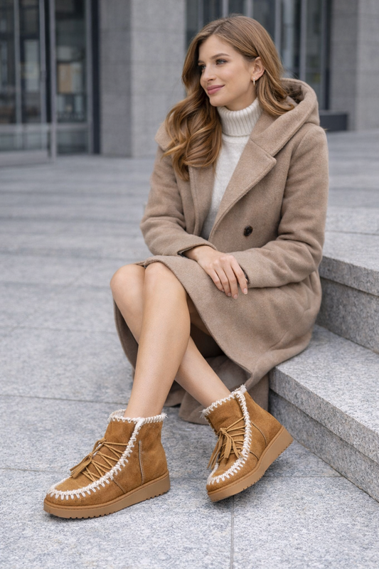 Botines de Pelo Camel Estilo Invernal – Súper Abrigados y Cómodos
 89-09