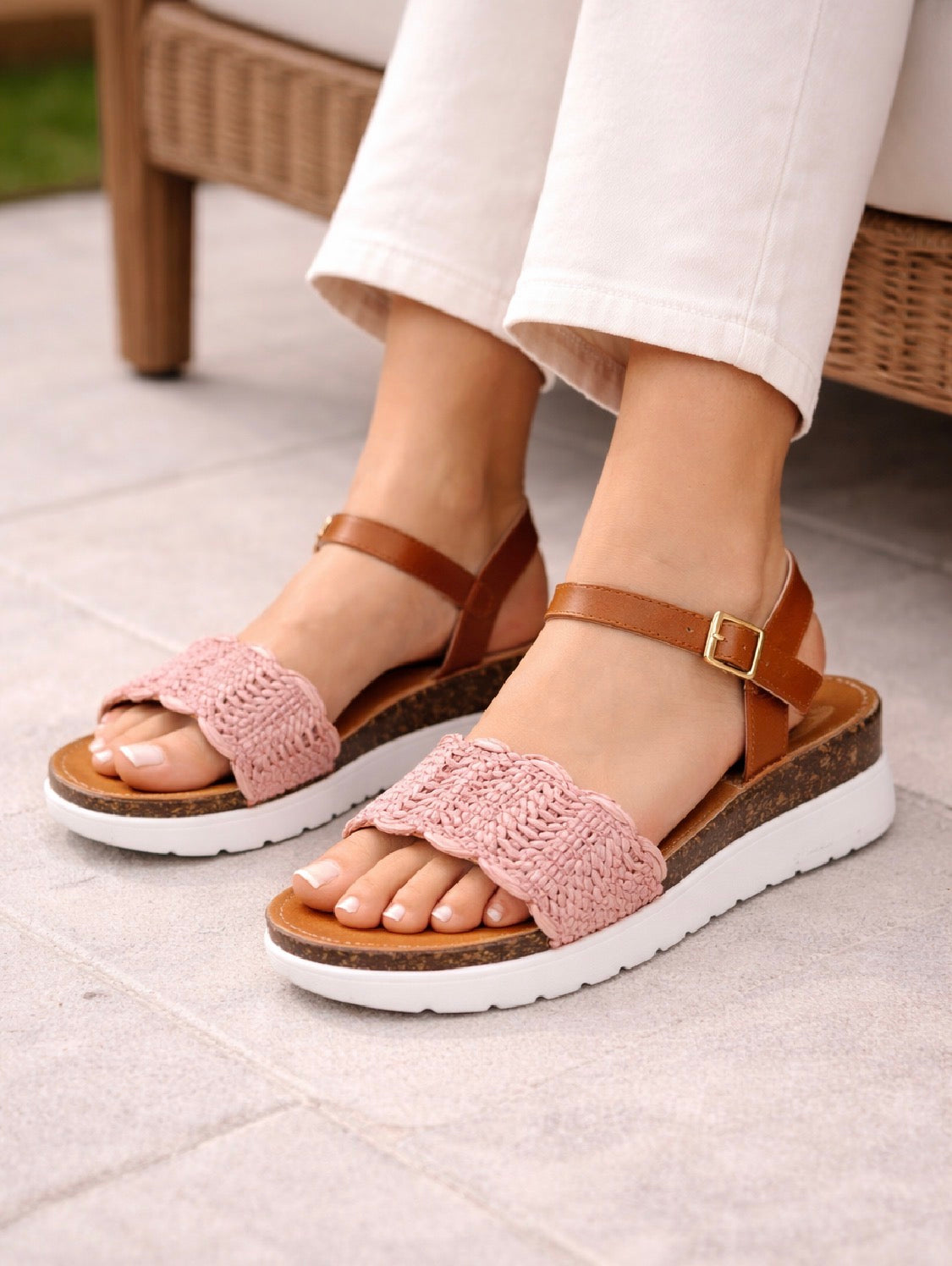 Sandalias Cuña Mujer Cómodas, Estilo Casual y Verano H10005