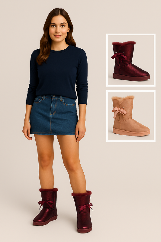 ✨ Botas Invierno Brilli-Lazo Mujer – Calentitas, Suaves y Súper Elegantes 6190