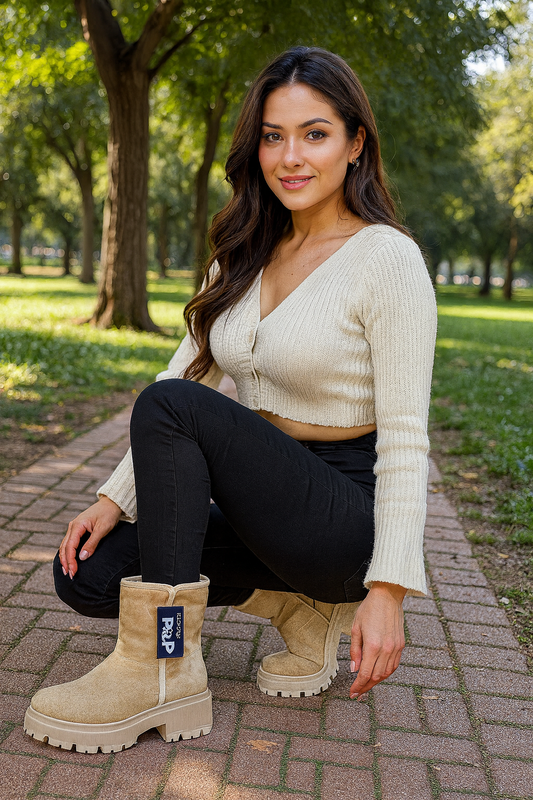 Botines Urbanos Beige con Suela Antideslizante
 Y8D-AX4006-01