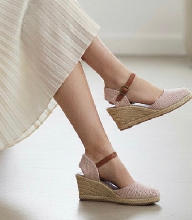 Alpargatas Cuña Rosa con Esparto – Elegantes, Cómodas y Veraniegas 205000