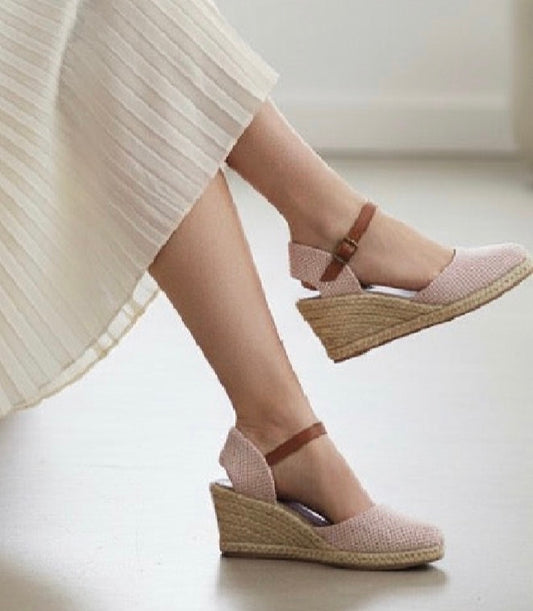 Alpargatas Cuña Rosa con Esparto – Elegantes, Cómodas y Veraniegas 205000