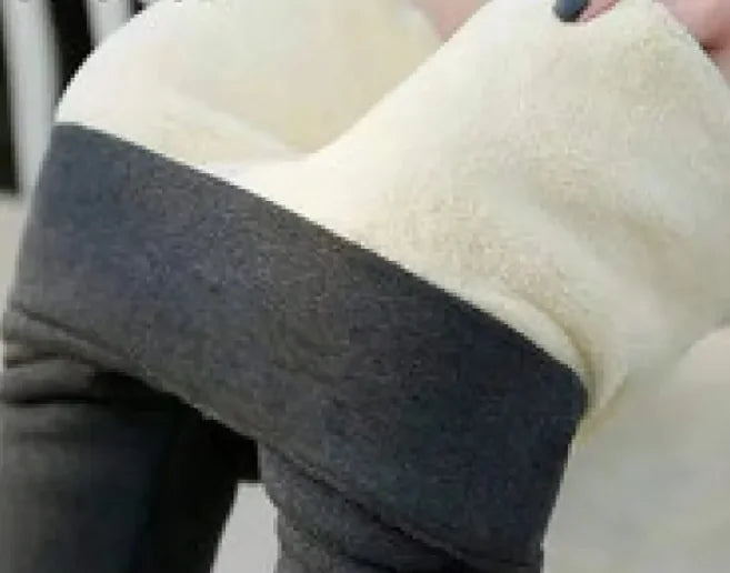 Leggings de lana de cordero acolchados de terciopelo