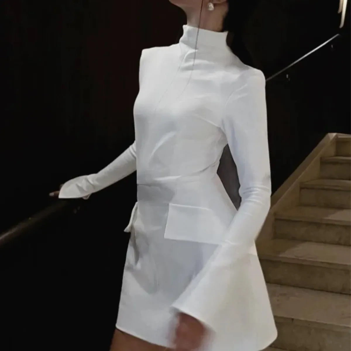Vestido Elegante Ajustado de Manga Larga