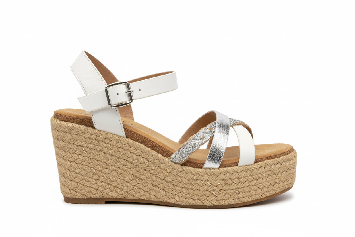 Sandalias Plataforma Mujer Negras con Yute – Sandalias Verano Cómodas y Elegantes FL-031-SC-1
