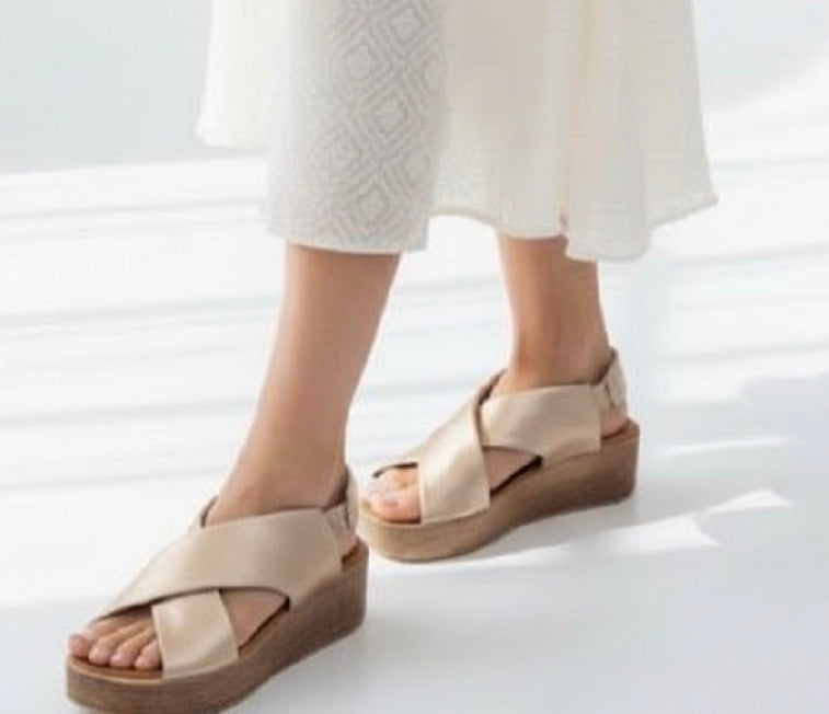 Sandalias Plataforma Mujer Plateadas – Cuña Cómoda Verano Elegante LX2