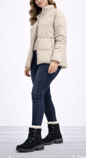 Botines de Invierno Negros con Pelo Interior – Cómodos y Calentitos W9A-AX9116-1