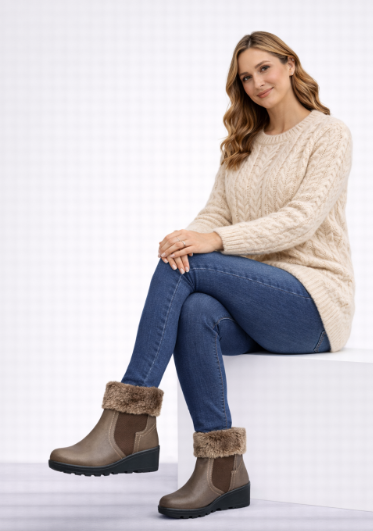 Botines Marrón de Invierno con Pelo – Cuña Cómoda y Estilo Casual Elegante MR278