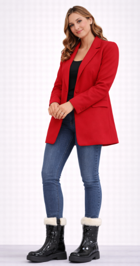 Botines Negros de Charol con Pelo – Estilo Elegante y Abrigado H0259-1