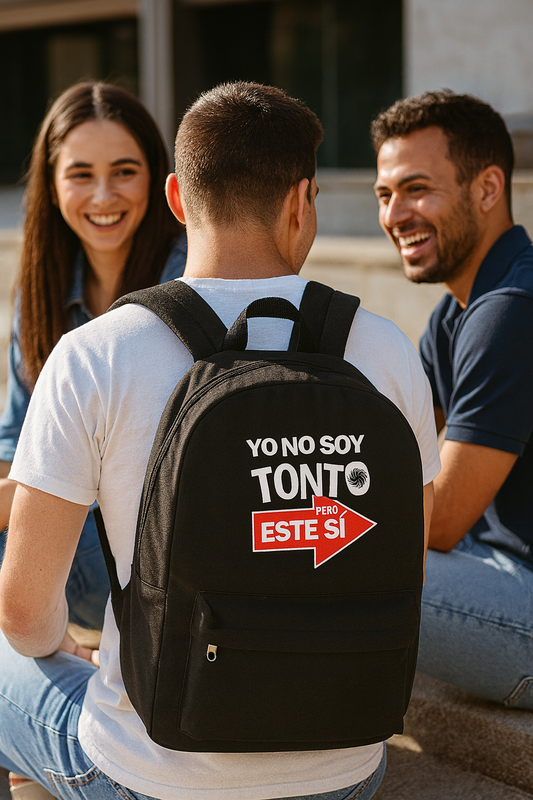 👉 Mochila Negra Divertida – “Yo No Soy Tonto, Pero Este Sí” | Original y Resistente