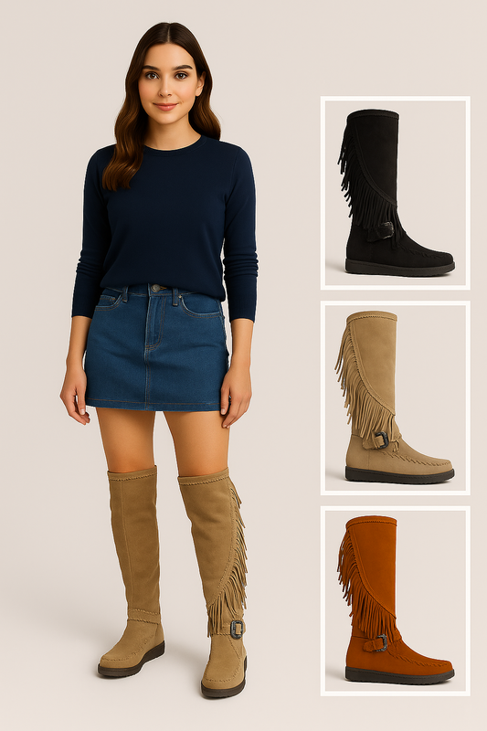 ✨ Bota India Flecos Mujer – Estilo, Comodidad y Personalidad SV-2E8X210-13