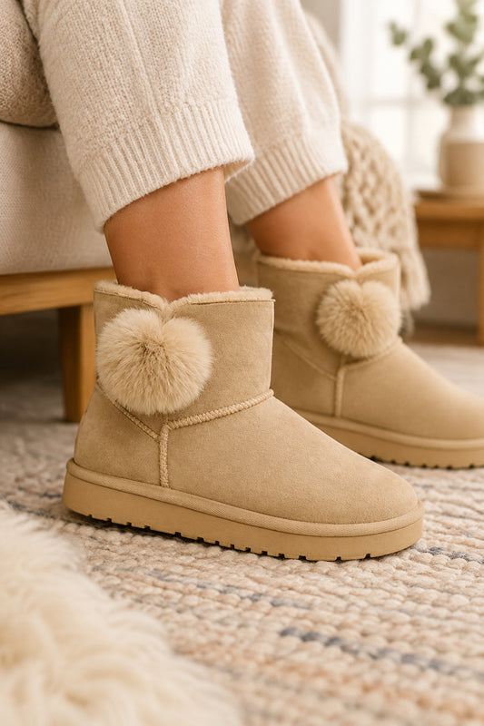 ✨ Botas Polar Pompon Mujer – Suaves, Calentitas y Súper Coquetas UG-11