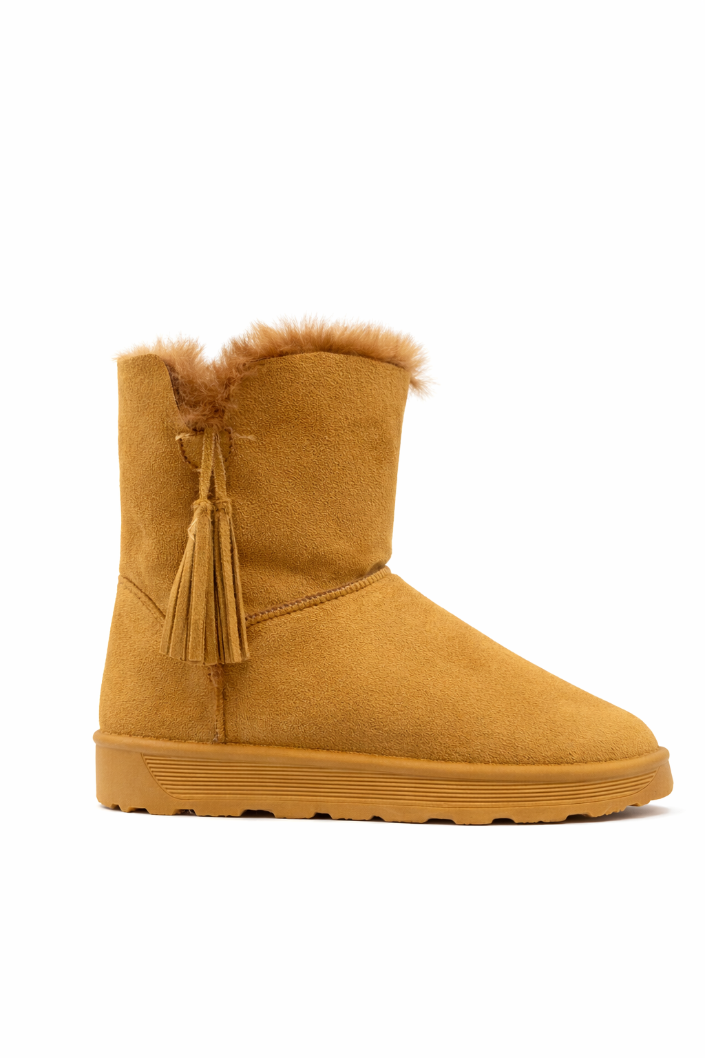 Botines de Pelo Rosa Empolvado con Borlas – Calentitos y Súper Cómodos 888