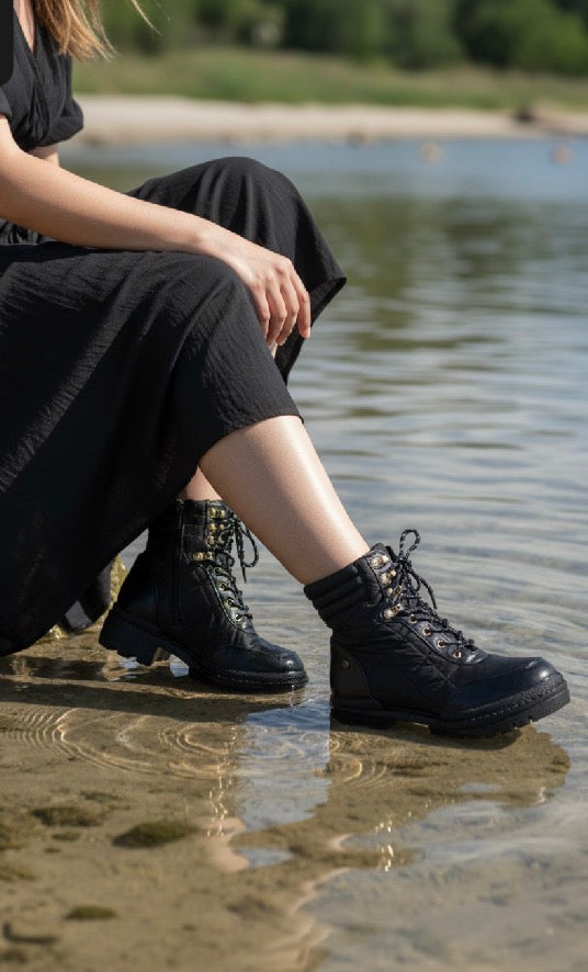 Botines Impermeables Beige con Cordones – Cómodos y Resistentes al Agua L601