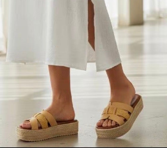Sandalias Plataforma Mujer Camel con Yute – Sandalias Verano Cómodas y Trend
 N5529