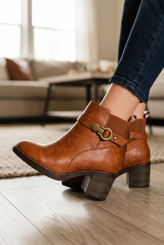 Botines Marrones Mujer Tacón Medio – Cómodos y Elegantes para Diario JF9002