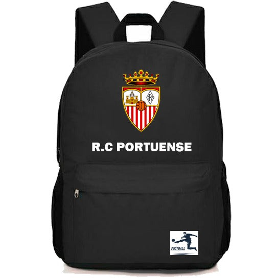 Mochila Deportiva R.C. Portuense Negra – Resistente y Cómoda para Uso Diario