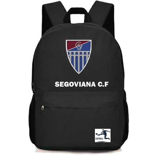 Mochila Deportiva Segoviana C.F. Negra – Práctica y Resistente para Uso Diario
