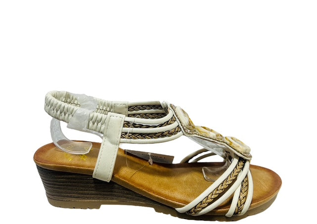 SANDALIA CON CUÑA BAJA ELEGANTE H0110