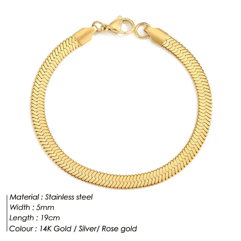 Cadena de Huesos de Serpiente de Acero Inoxidable