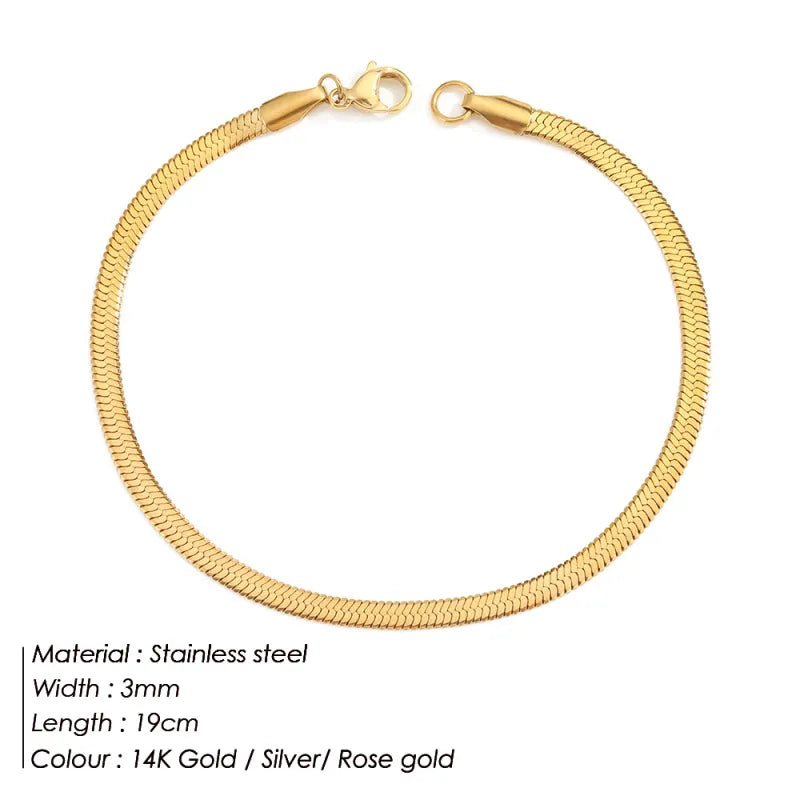 Cadena de Huesos de Serpiente de Acero Inoxidable