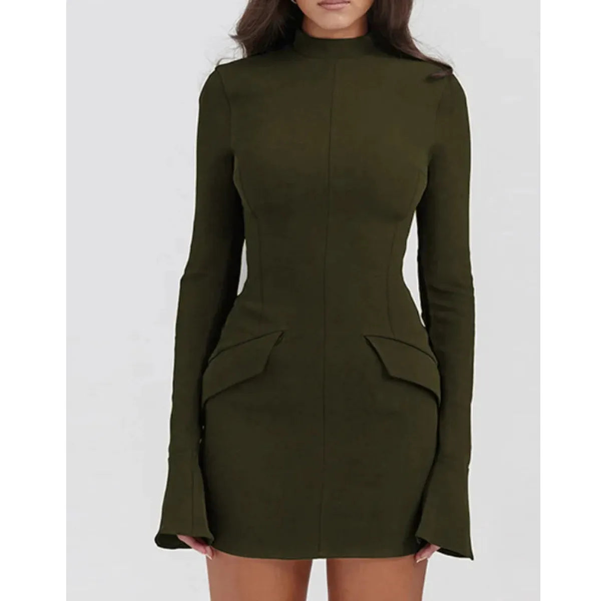 Vestido Elegante Ajustado de Manga Larga