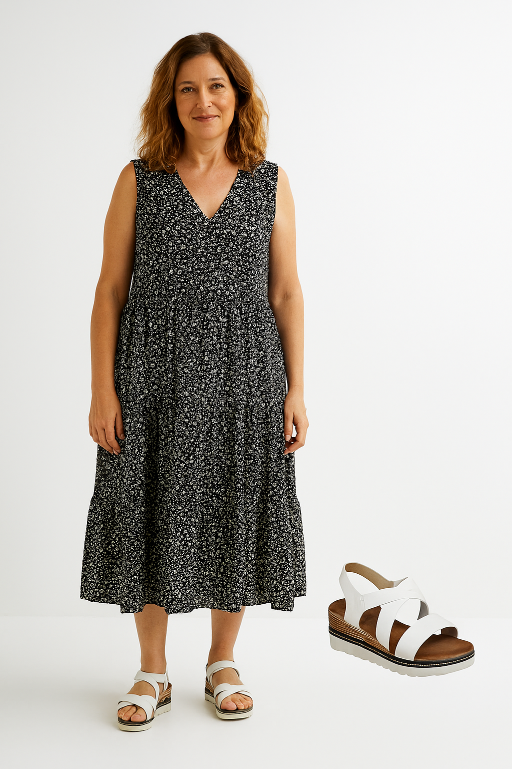 SANDALIA CON CUÑA MUJER WS8929