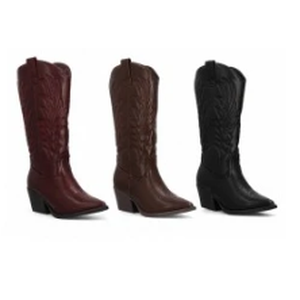 Bota Cowboy Alta Bordada – Tacón Western  YY-125