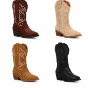 Bota Campera Western Bordada con Tacón – Varios Colores  YY-112