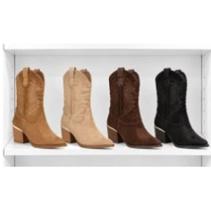 Bota Campera de Mujer Bordada con Tacón – Estilo Cowboy VR6-3319