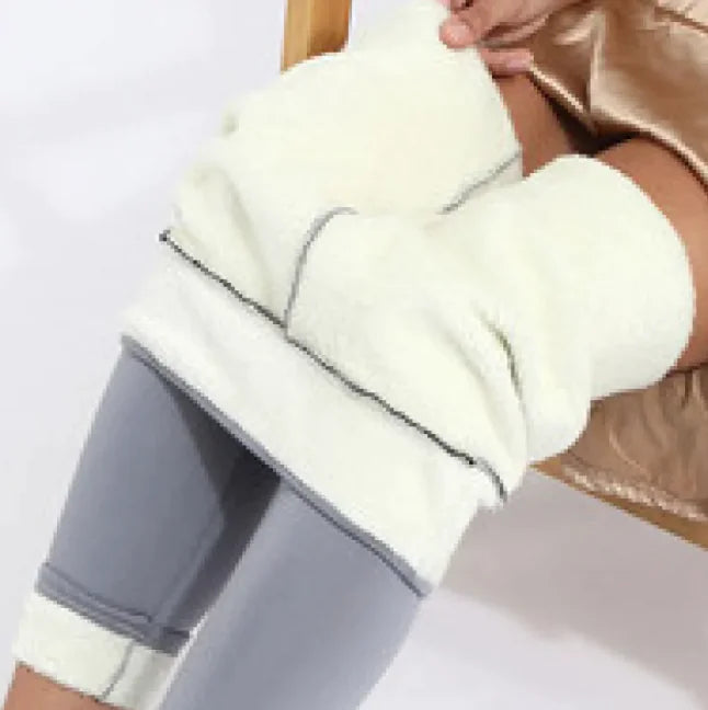 Leggings de lana de cordero acolchados de terciopelo