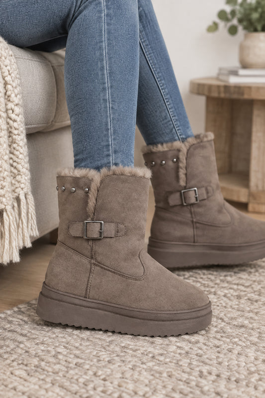 Bota de Invierno Pelito Mujer con Hebilla – Súper Calentitas y Modernas
 887