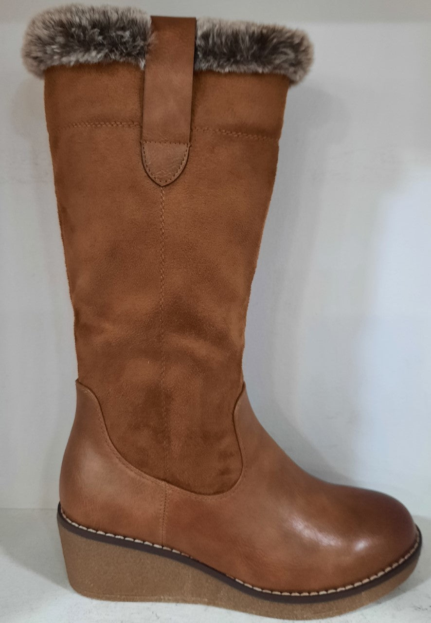 ✨ Bota Mujer Cuña Borreguito – Calidez, Estilo y Comodidad JF9006